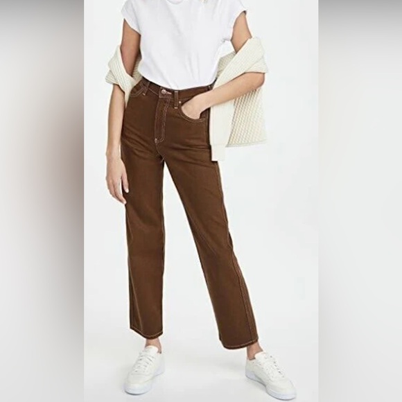 Reformation Denim - Reformation Cowboy High Rise Straight Leg Jeans, Color: Brown, Size: 26